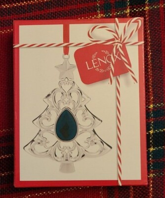 Lenox Holiday Christmas Tree Bejeweled Ornament Green Jewel NIB