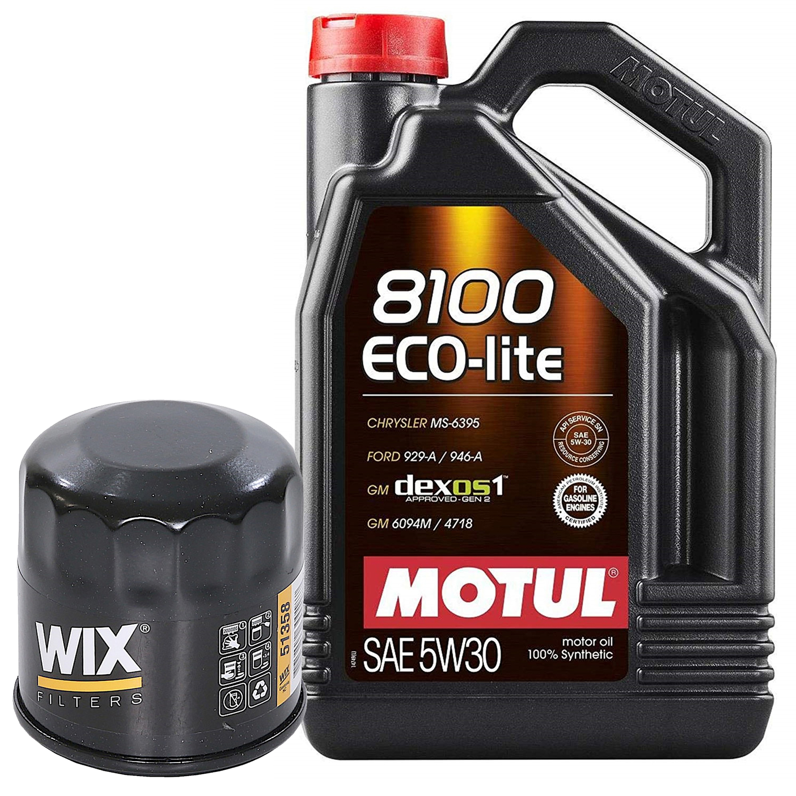 5L Motul 8100 ECO-LITE 5W30 Wix Filter Motor Oil Change Kit API SP-RC