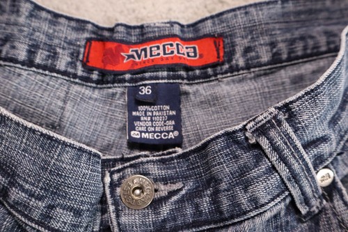 Mecca Denim Shorts Mens Size 36 y2k Moto Rally Blue Jeans vtg street - Picture 3 of 8
