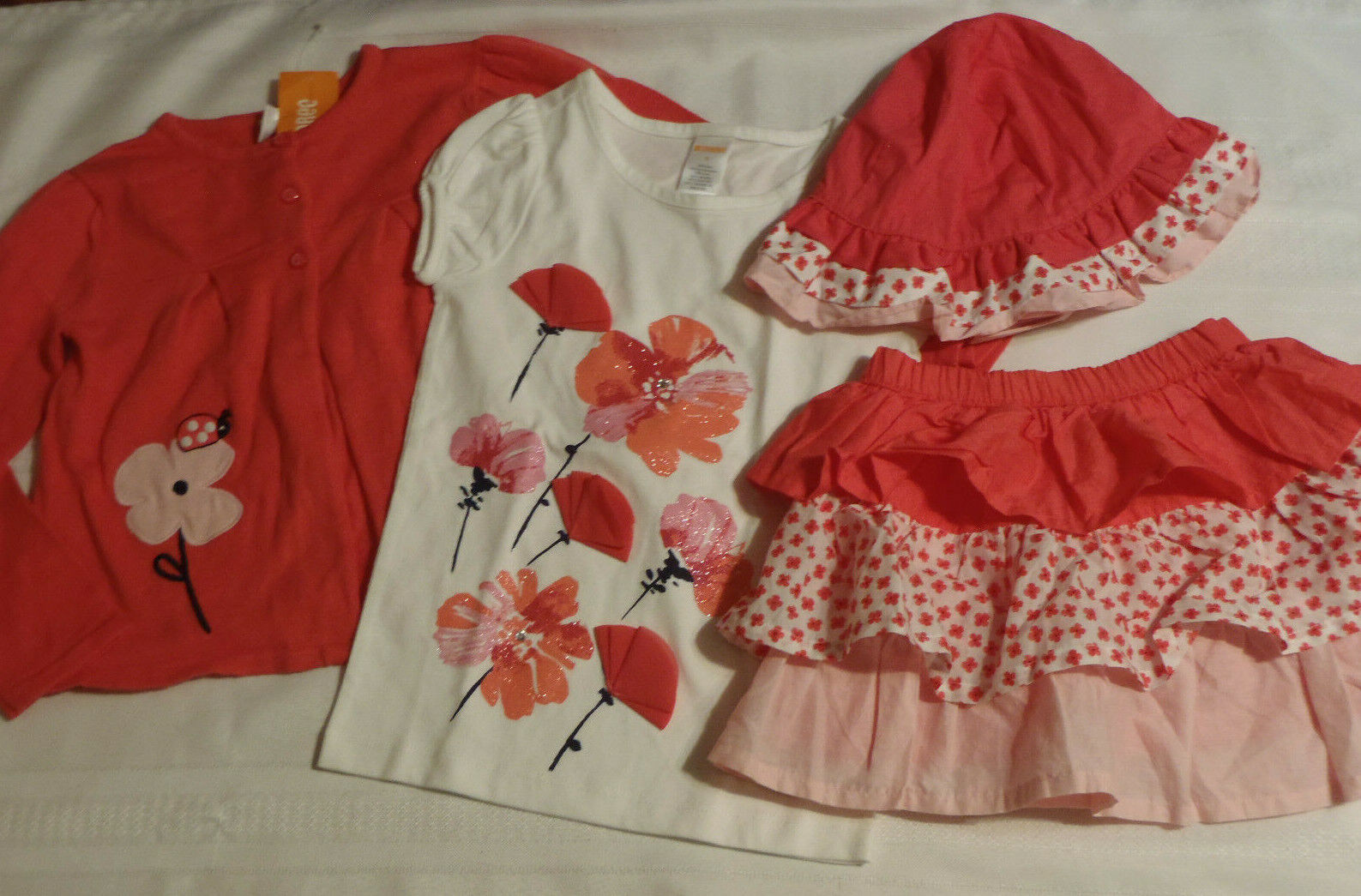 Gymboree Pretty Poppy 5T Skirt Hat Sweater Outlet Size 5 Shirt Outfit New Nieuw binnen, nieuw