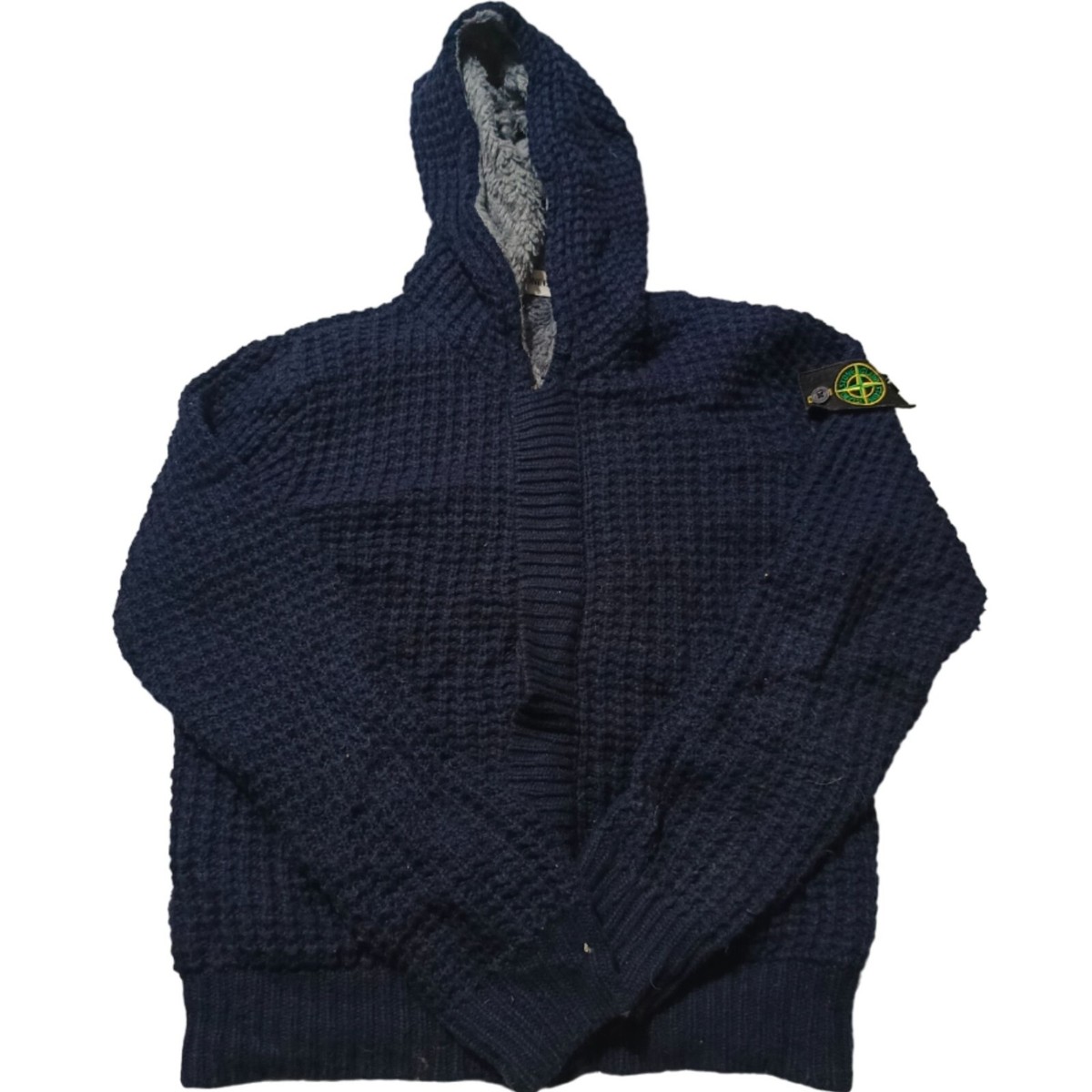 Vintage Stone Island Knitted Hoodie Sweater Zip Up Blue Vintage Stone Island Knitted Hoodie Sweater Zip Up Blue
