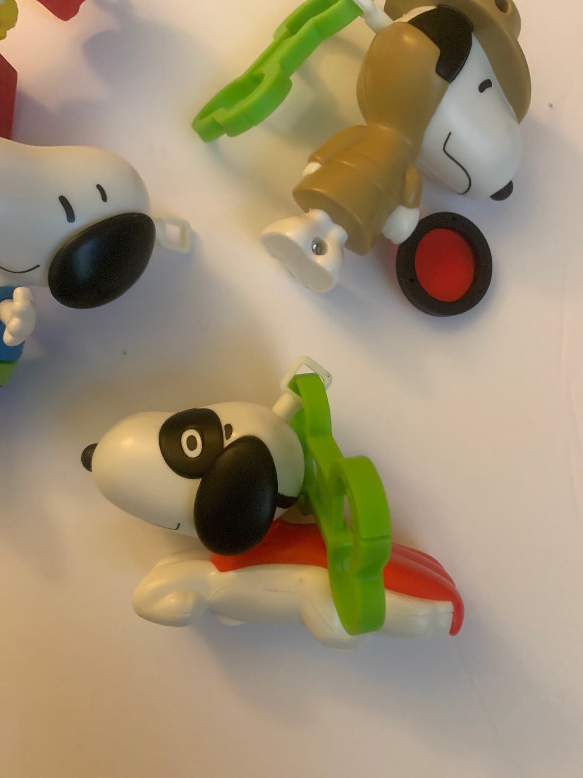 2018 Snoopy Peanuts McDonalds Toy Lot Of5 Detectives Flying Ace & Baseball EUC