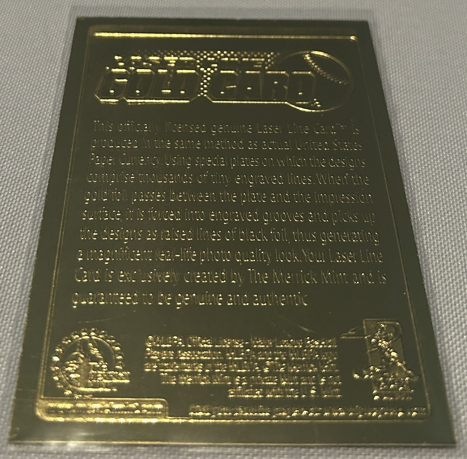 2003 Merrick Mint Alex Rodriguez New York Yankees Laser Line Gold Card