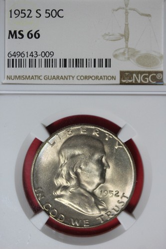 1952 S NGC 50 MS66 FRANKLIN HALF DOLLAR #B48730