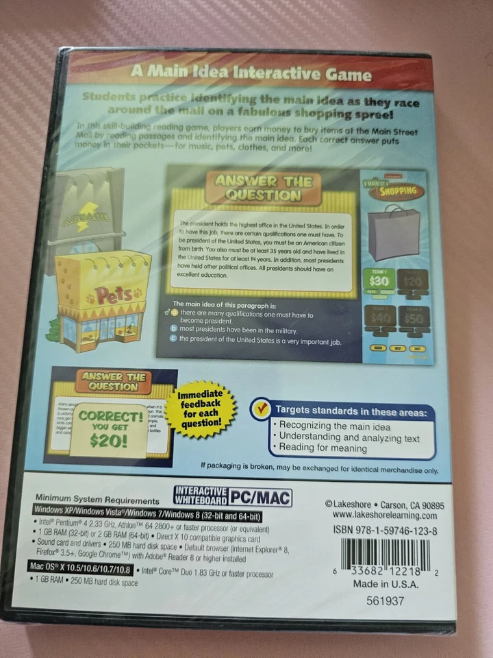 Main St. Shopping Lakeshore Interactive Whiteboard Software Grade 4-6 Math Seale - Image 2 of 2