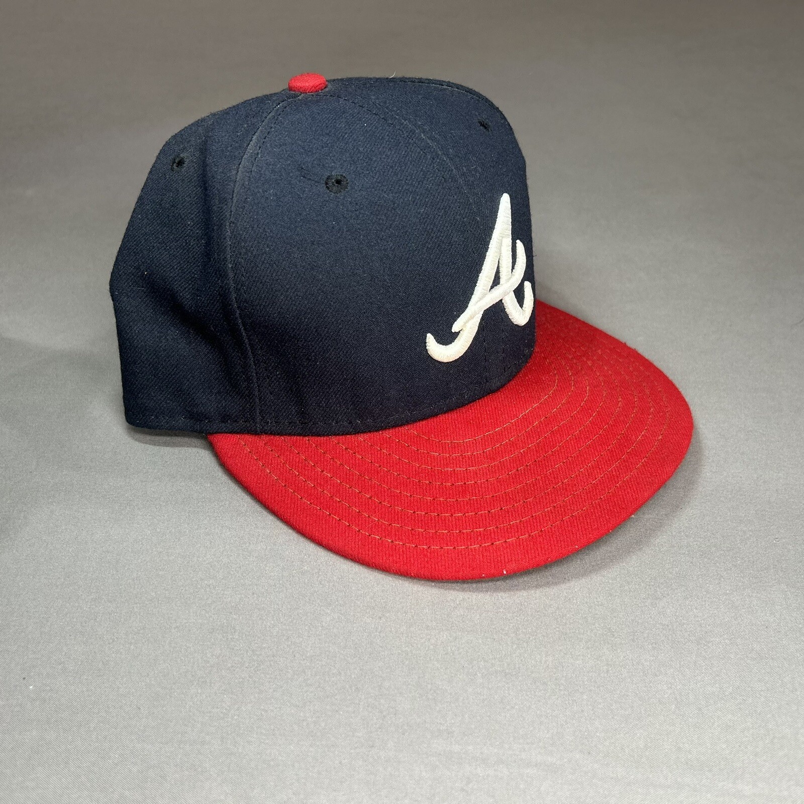 Vtg Atlanta Braves New Era Diamond Collection Pro Model Wool Hat Fitted 7 1/2