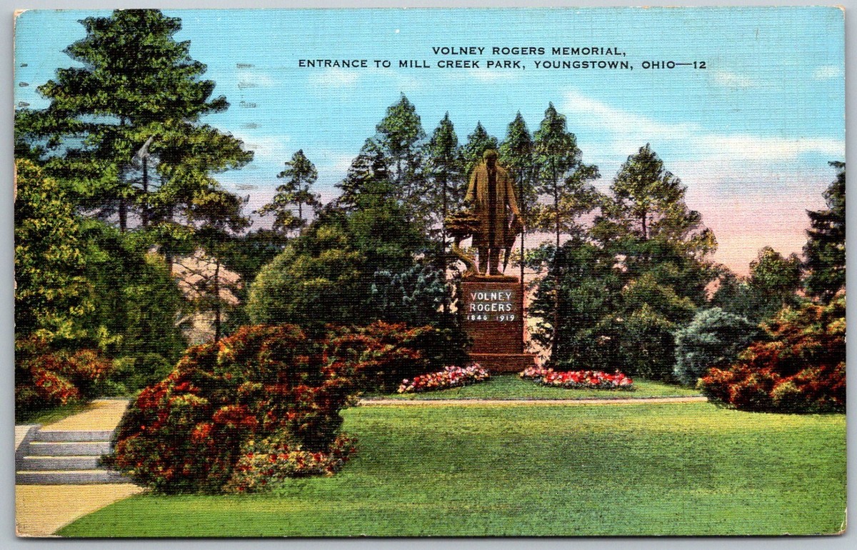 Youngstown Ohio 1941 Postcard Volney Rogers Memorial Mill Creek