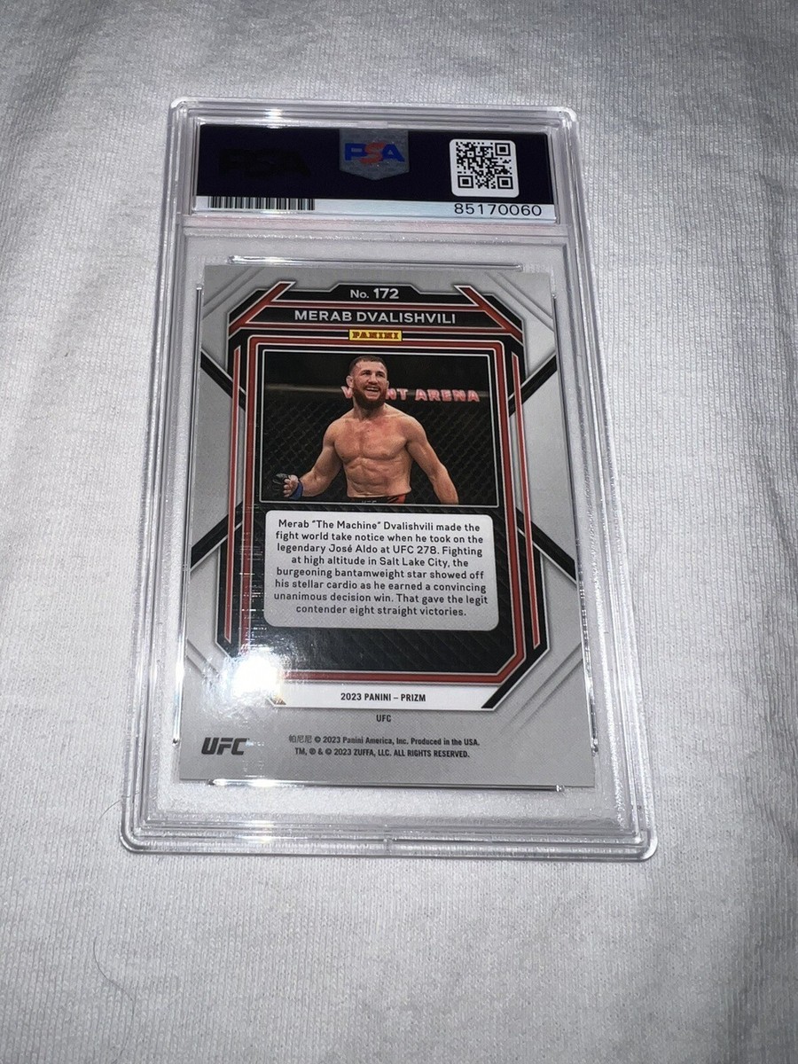 Merab Dvalishvili Signed 2023 Panini Prizm UFC Trading Card