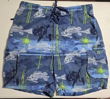 Reel Legends Blue Fish Board Shorts Men's Size XL