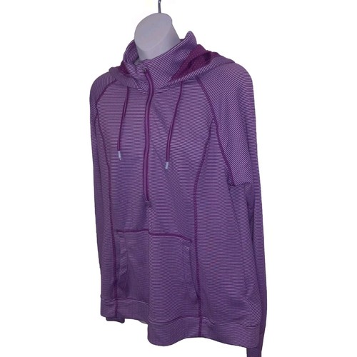 Tangerine Long Sleeve Hooded Activewear Pullover 1/4 zip Size Xl - Picture 3 of 6