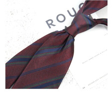 New Classic Striped Red Blue JACQUARD WOVEN 100 Silk Men's Necktie Tie