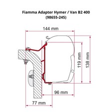 Fiamma Hymer Adapter Bracket 400cm Mounting B Klasse Motorhome