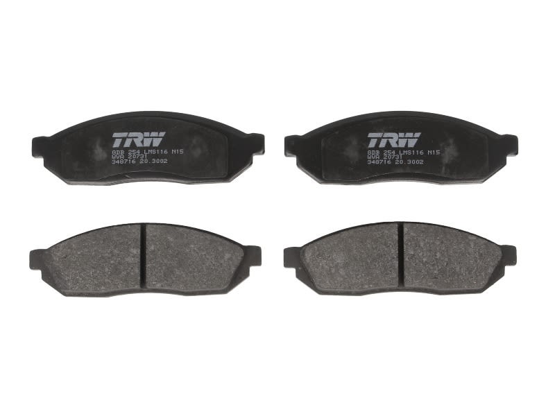 Plaquettes frein TRW GDB254 anti-sifflement pour Maruti 0.8 1988-1994