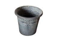 Zink Blumentopf ÜBertopf KräUtertopf Ornament Rost Patina Nostalgie Gartendeko