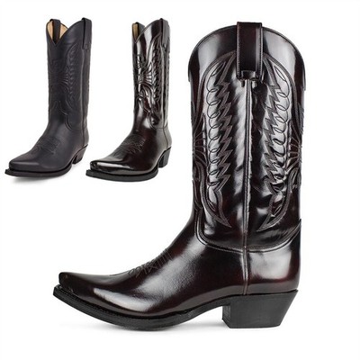 Herren Stiefeletten Pumps Spitz Modische Western-Cowboy-Cowboystiefel Party
