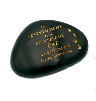 Cat Memorial Stone Black Gold Plaque Remembrance In Loving Memory Tribute Gift