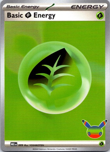 Basic Grass Energy (30th Celebration) 009 Holo MEE: Mega Evolution Energy NM