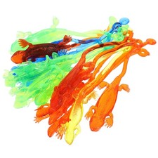 Toyvian 20Pcs Stretchy Sticky Lizards Toys Funny Gecko Random Color
