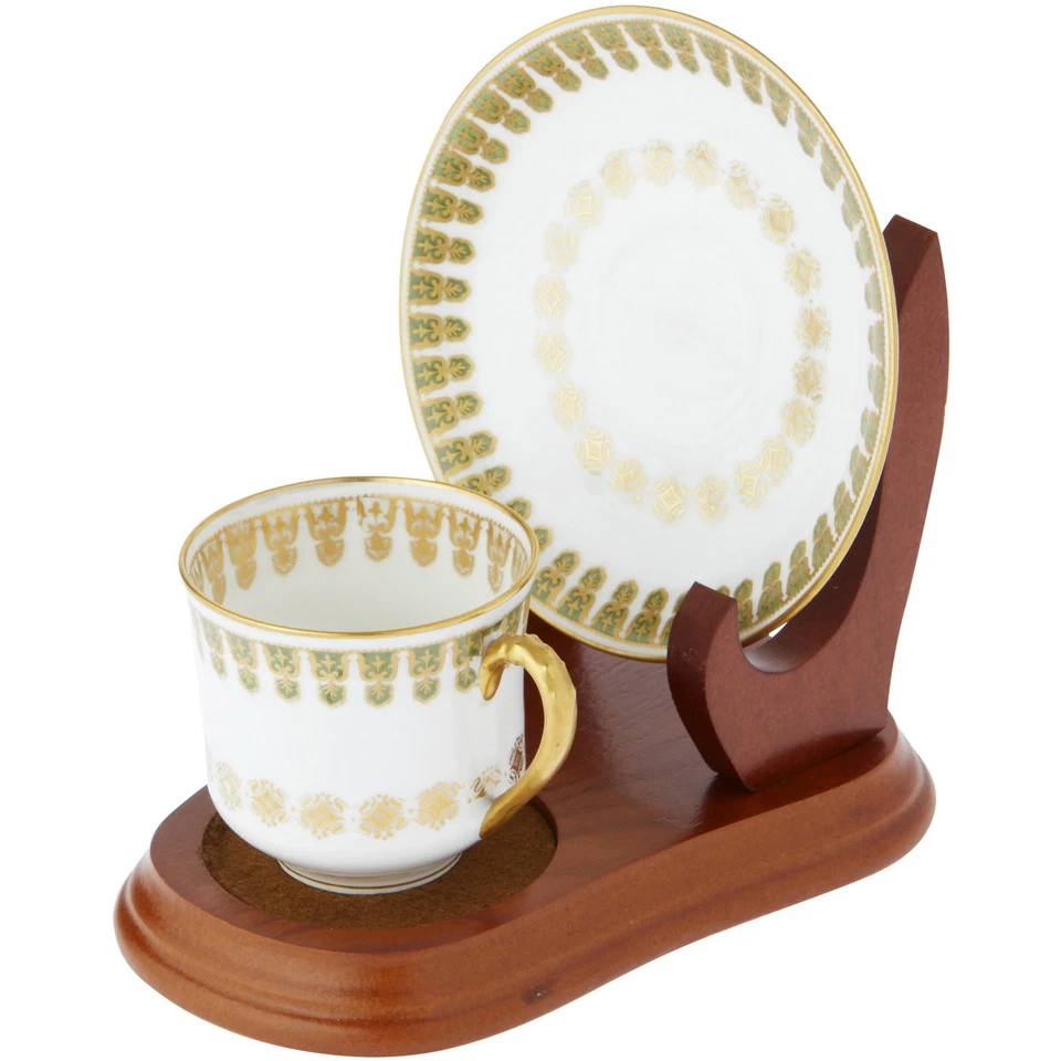 Bard's Platillo Elevado Nogal MDF Taza y Soporte para Platillo, 4" H x 4.25" W x 6" D Foto 2 de 4