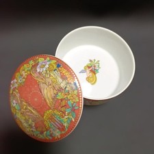 Versace Rosenthal Le Reve de Noel Schmuckschatulle 4,1 Zoll rund Porzellan Sa...