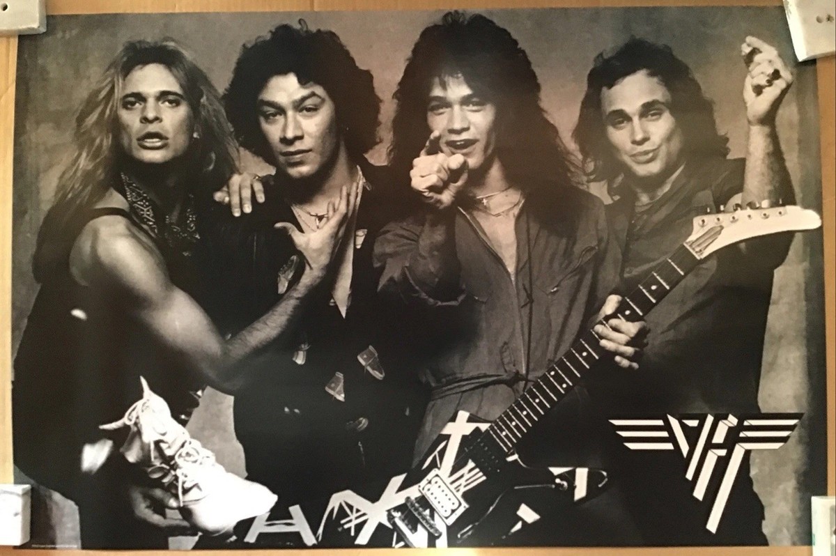 Van Halen Band Members B/W Poster | eBay