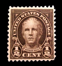 US Postage Stamp Scott 551 Nathan Hale 1/2 Cent 1922 Mint MNH Vintage