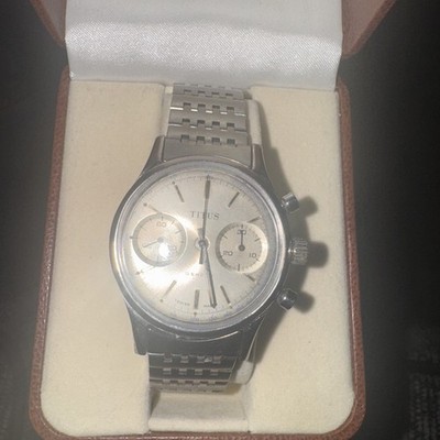  Titus Stainless Steel Chronograph Landeron 248 Flyback . NOT Heuer Carrera . 