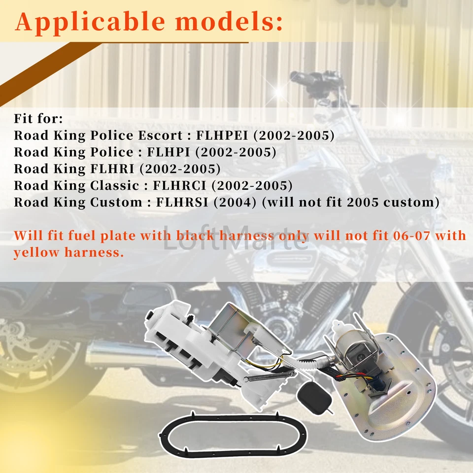 Conjunto de bomba de combustible para Harley Davidson 2002 03 04-2005 Road King FLHRI 75127-02C Foto 3 de 4