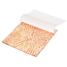 25 Pcs Variegated Gold Leaf Sheets 5.5" x 5.5", Blooming Flower Copper