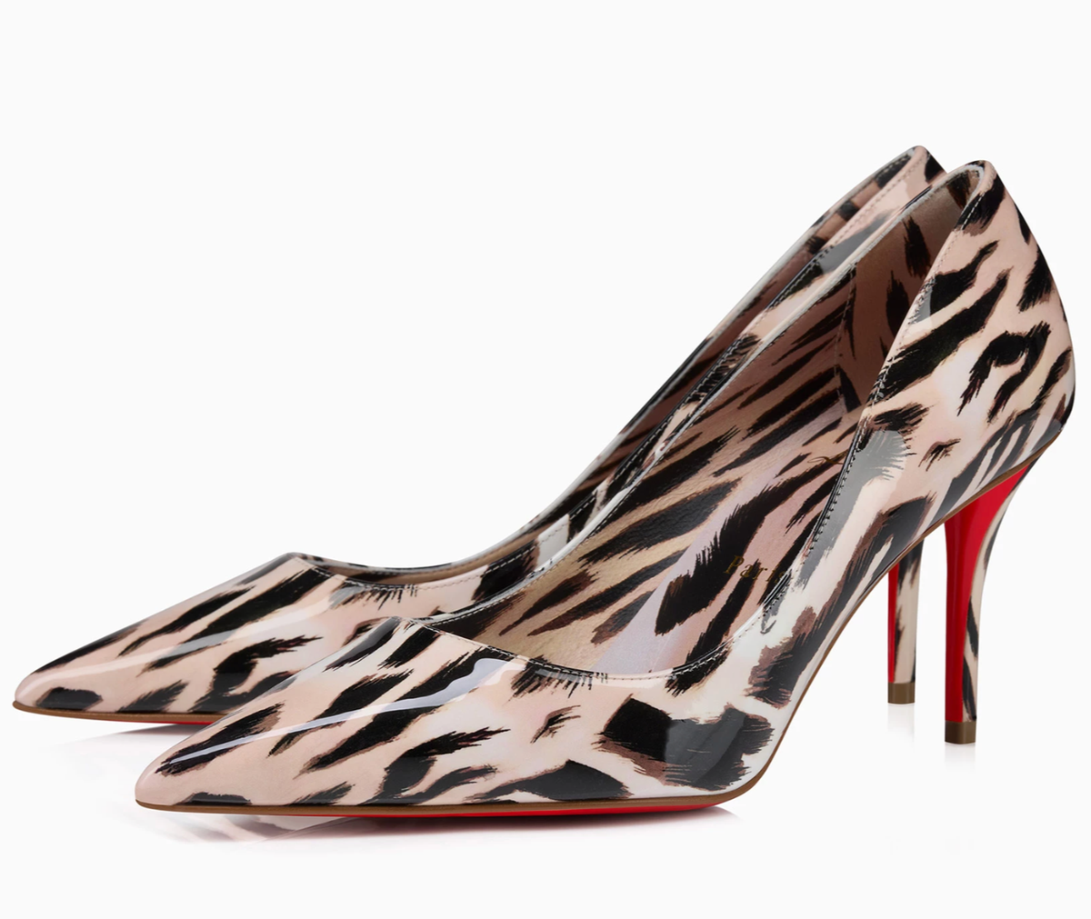 Christian Louboutin Miss Z 80 Patent Gigi Vintage Rose Leopard