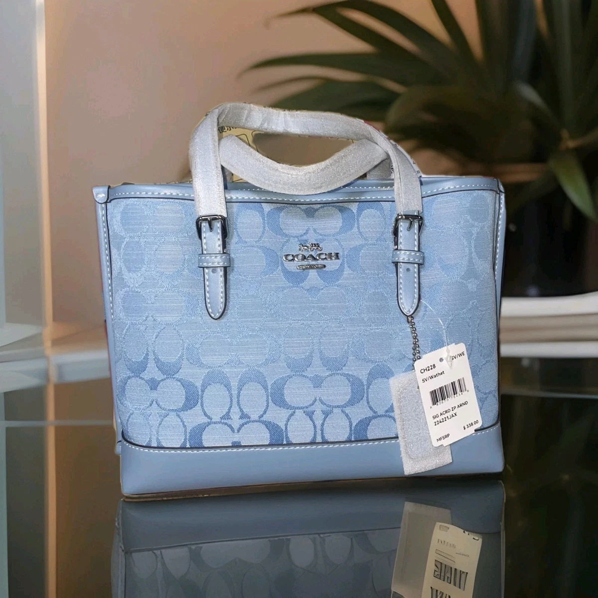 Coach Blue Signature Handbag for sale | eBay