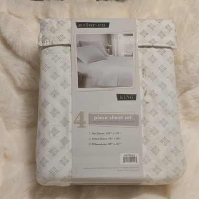 astor  and co. king size 4 piece sheet set