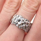 925 Sterling Silver Vintage Modernist Oxidized Band Ring Size 7.5