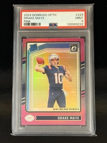 2024 Panini Donruss Optic #229 Drake Maye Rated Rookie Pink Prism PSA 9 RC 🔥