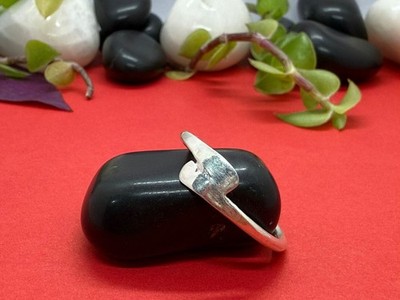 925 Sterling Silver Lightning Bolt Ring Handmade Minimalist Women