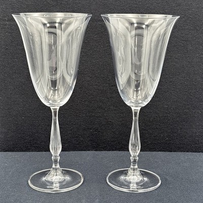 Set of 2 Crystalite Bohemia Czech Fregata Wine Glasses 12 oz / 350 ml
