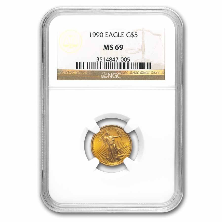 1990 1/10 oz American Gold Eagle MS-69 NGC | eBay