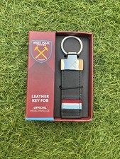 Official West Ham United FC Retro Leather Key Fob Keyring Brand New Boxed