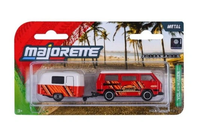 Majorette Volkswagen Trailer Volkswagen T3 + Caravan Red 1:64 New Diecast Model