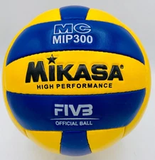 Mikasa MIP 300 Volleyball FIVB Approved Size 4 Indoor Yellow Blue Official Ball