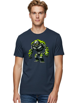 Metal-Robot-Monster Mens Graphic Tee, 100% Cotton, Casual Summer Wear
