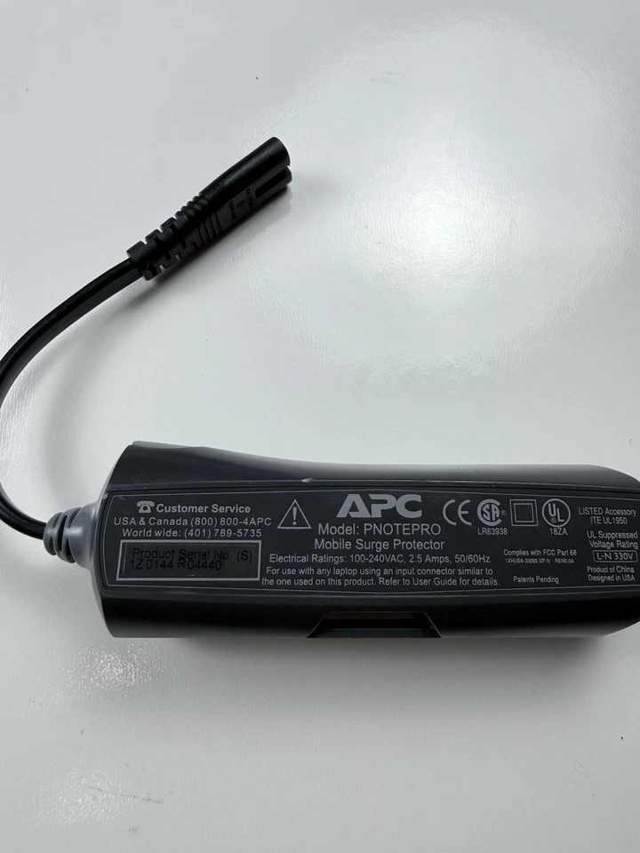 APC PNOTEPRO Mobile Surge Protector for Laptop Power + Phone Network RJ11 RJ45 - Image 2 of 4