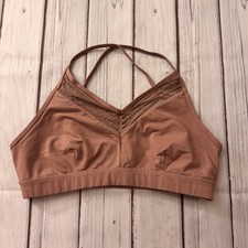 Alo Yoga Intrigue Bra Clay Mesh V Detail Crisscross Sports Bra Women s Small