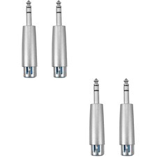 4 Stück 6.35mm bis XLR-Adapter 1/4 Zoll männlich zum XLR-3- weiblichen
