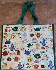 New Marshalls - Beautiful Fancy Teapots - Large Reusable Shopping Tote Eco Bag