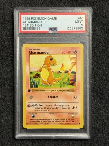 1999 Pokemon Base 1st Edition Charmander 46/102 PSA 9
