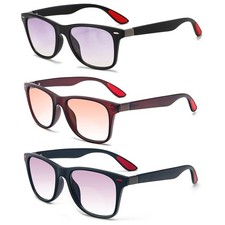 3 PACK Tinted Lens Bifocal Reading Glasses Readers Anti Blue Light Eyeglasses