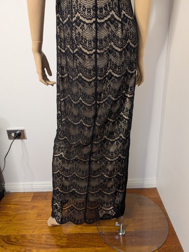 Tiffany Rose Maternity Formal Gown Dress Size 2 S Black Lace Made In England EUC - Foto 8 di 11