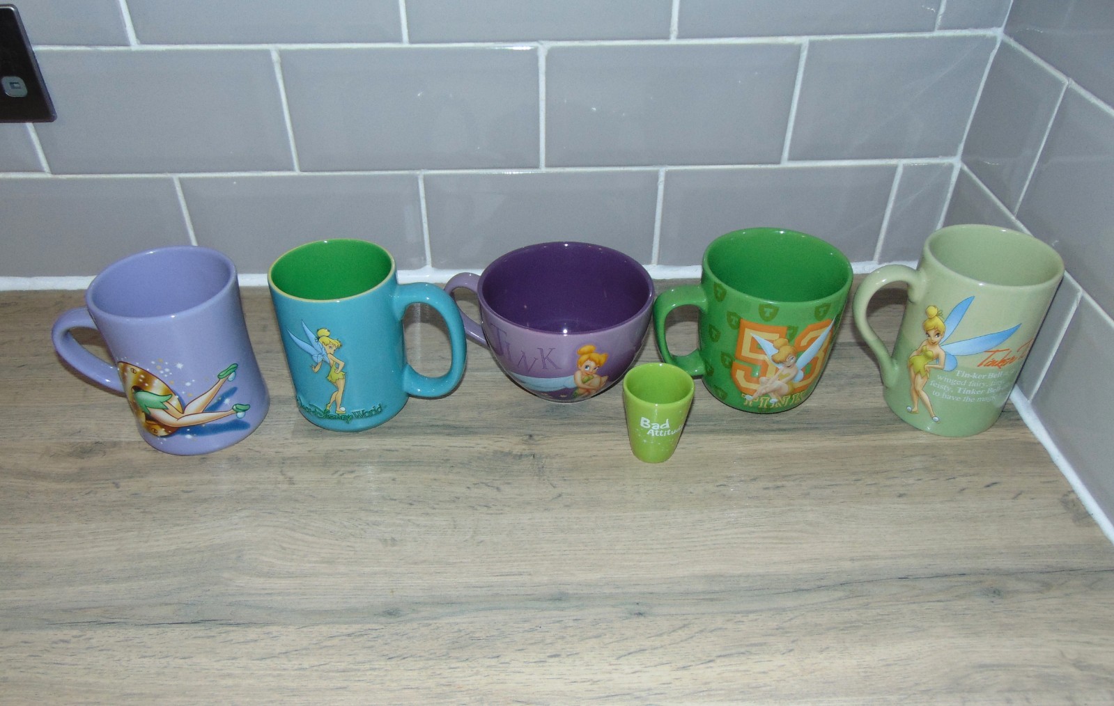 Disney Tinkerbell 3D Embossed Double-Sided Mugs/Cups - Store/Disneyland Resort