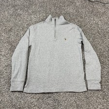 Polo Ralph Lauren Boys M 10/12 Quarter Zip Pullover Sweater Grey